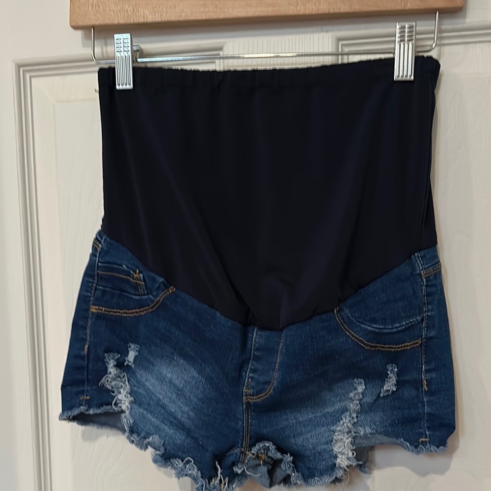 Stylish Black and Blue Women's Denim Shorts